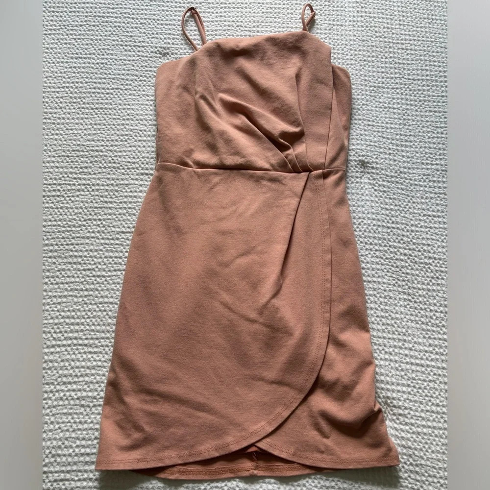 Lulus Pink Mini Cocktail Party Dress Spaghetti Straps Ruched Waist Wedding Event